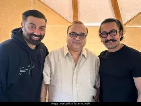 Sunny Deol, Rajkumar Santoshi and Aamir Khan 